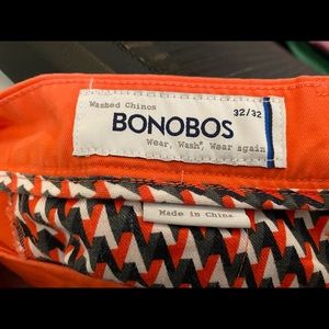 Orange bonobos washed chinos 32x32